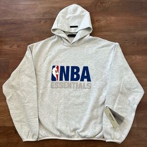 New Authentic NBA Essentials Fear of God Gray Hoodie Size Large